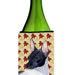 Rat Terrier Fall Leaves Portrait Wine bottle sleeve Hugger