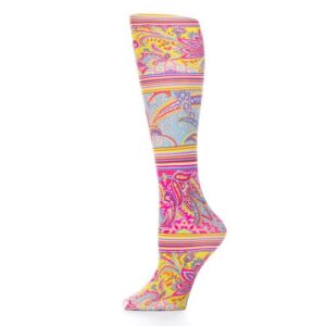 RedMoby Celeste-Stein-CMPSQ-2-2150 Womens 15-20 mmHg Compression Sock - Queen - Bright Paisley