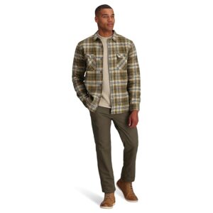 Royal Robbins Snowcap Lined Flannel Long Sleeve (Dark Olive Rush Creek Plaid) Men's Clothing