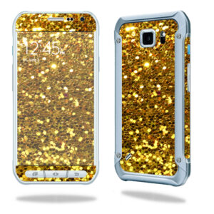 SAGS6ACT-Gold Glitter Skin for Samsung Galaxy S6 Active Wrap Cover Sticker - Gold Glitter
