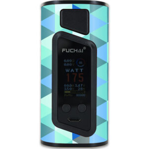 SIFUDUO-Blue Kaleidoscope Skin for Sigelei Fuchai Duo-3 Vape 2-Battery Cover - Blue Kaleidoscope