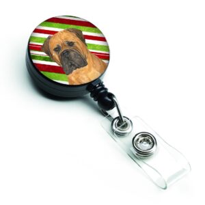SS4586BR Bullmastiff Candy Cane Holiday Christmas Retractable Badge Reel