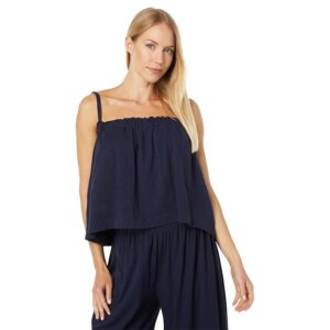 SUNDRY Drapey Tank (Navy) Women's Clothing