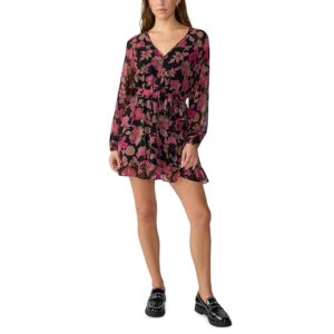 Sanctuary Printed Sensation Soft Dress (Cranberry Bloom) Women's Clothing