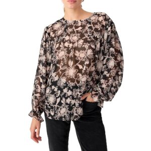Sanctuary Ruffle Moment Blouse (Midnight Ivy) Women's Blouse