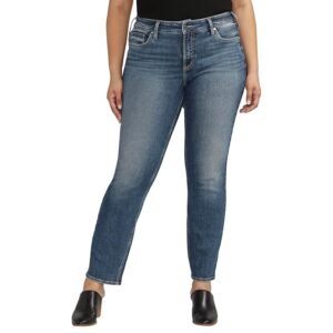 Silver Jeans Co. Plus Size Suki Mid Rise Curvy Fit Straight Jeans W93413EAE389 (Indigo) Women's Jeans