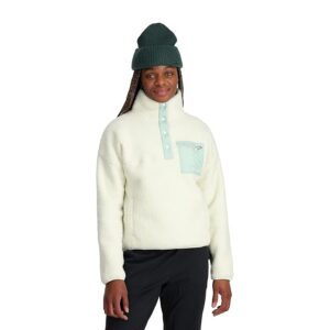 Spyder Cloud Fleece Snap Pullover (Snow) Women's Clothing