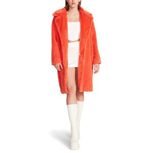 Steve Madden Maxwell Coat (Neon Coral) Women's Clothing