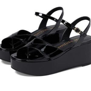 Stuart Weitzman Carmen Midi Wedge (Black) Women's Sandals