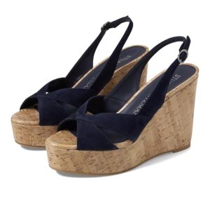 Stuart Weitzman Carmen Wedge (Nice Blue) Women's Sandals