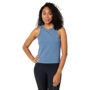 THRIVE SOCIETE Racerback Crop Tank (Moonlight) Women's Clothing