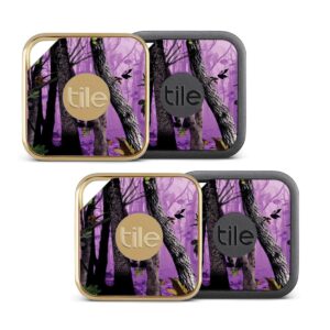 TILEPRO-Purple Tree Camo Skin Decal Wrap for Tile Pro Sport & Style Smart Sticker - Purple Tree Camo - Pack of 4