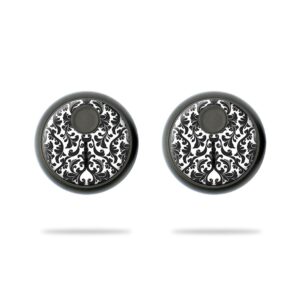 TILEST-Black Damask Skin for Tile Sticker 2020 - Black Damask - Pack of 2