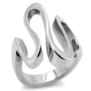TK152-8 Women High Polished Stainless Steel Ring with No Stone in No Stone - Size 8
