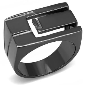 TK3272-11 Men IP Light Black Stainless Steel Ring with No Stone in No Stone - Size 11