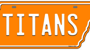 TN-025 5.5 x 12 in. Titans Novelty Metal Tennessee License Plate Tag