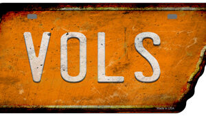 TN-121 5.5 x 12 in. Vols Novelty Rusty Effect Metal Tennessee License Plate Tag