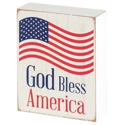 TPLK34-318 3 x 4 in. Unisex God Bless America Tabletop Plaque, Multi Color - One Size