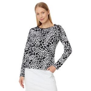 Tail Activewear Carnegie Long Sleeve Crew Tennis Top (Dynasty) Women's Clothing