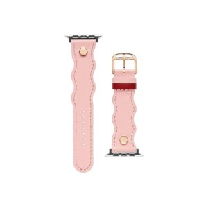 Ted Baker Wavy Leather Pink Keeper Hexagonal Pins w/ Logo 42/44 (Pink) Watches