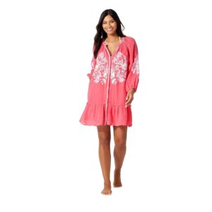 Tommy Bahama Linen Gauze Tunic Dress (Coral Coast) Women's Dress