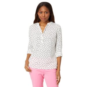Tommy Hilfiger Dot Popover Tunic (Ivory/Sky Captain) Women's Clothing