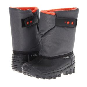 Tundra Boots Kids Teddy 4 (Toddler/Little Kid) (Black/Charcoal/Orange) Boys Shoes