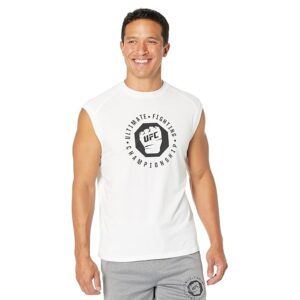 UFC Sleeveless Crew Neck Tee (White 1) Men's Clothing