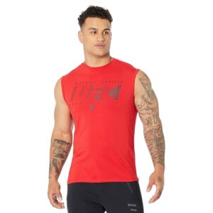 UFC Ultimate Fighting Sleeveless Crew Neck Tee (Red) Men's Clothing