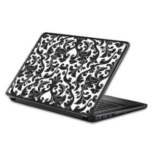 UNLAPTOP12-Black Damask Skin Decal Wrap for Universal 12 in. Screen - Black Damask