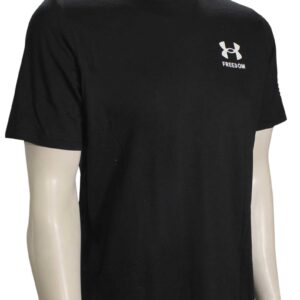 Under Armour 1370810001XL New Freedom Flag Short Sleeve T-Shirt, Black & White - Extra Large
