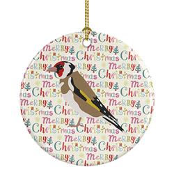 WDK2895CO1 2.8 x 2.8 in. Unisex Gold Finch Christmas Ceramic Ornament