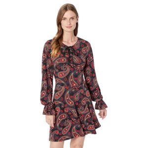 Wrangler Dress with Tie Front (Black) Women's Clothing