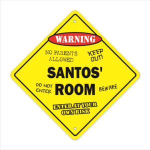 X-Santos Room 12 x 12 in. Crossing Zone Xing Room Sign - Santos