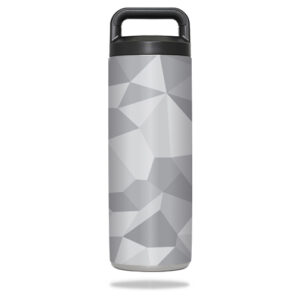 YERABOT18-Gray Polygon Skin for Yeti Rambler 18 oz Bottle Wrap Cover Sticker - Gray Polygon