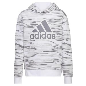 adidas Kids All Over Print Liquid Camo Hooded Pullover (Toddler/Little Kids) (White) Boy's Clothing