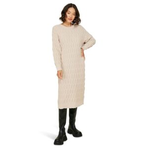 line and dot Ruby Sweaterdress (Taupe) Women's Dress