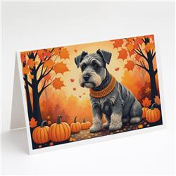 5 x 7 in. Unisex Schnauzer Fall Greeting Cards & Envelopes - Pack of 8