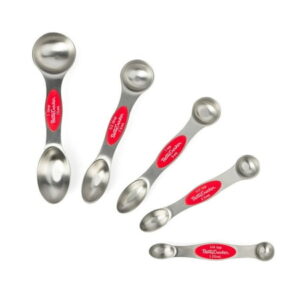 Betty Crocker 5 Piece Measuring Spoons Set - 1 tbsp 闄?tbsp 1 tsp 闄?tsp 褰?tsp Stainless Steel with Magnet