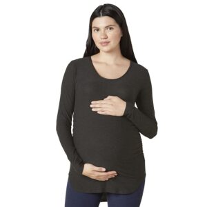 Beyond Yoga Lightweight Spacedye Maternity Classic Crew Pullover (Darkest Night) Women's Clothing