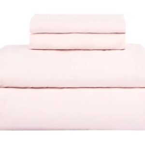 Bokser Home Twin XL Percale Sheet Set (Pink Sand) Sheets Bedding
