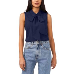 CeCe Sleeveless Bow Blouse (Classic Navy) Women's Clothing