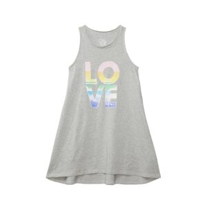 Chaser Kids Cotton Jersey Tank Dress (Toddler/Little Kids) (Heather Grey) Girl's Dress