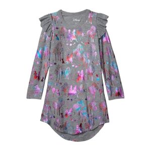 Chaser Kids Disney's Frozen Frozen Forest Cozy Knit Shirttail Dress (Little Kids/Big Kids) (Heather Grey) Girl's Dress