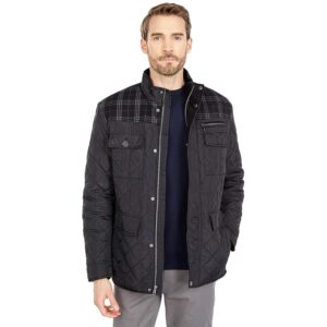 Cole Haan 29 Essential Quilt Mixed Media Multi Pocket Jacket (Black) Men's Clothing