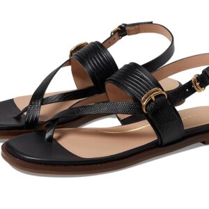 Cole Haan Anica Lux Buckle Sandals (Black Leather) Women's Sandals