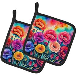 DAC2120FC 0.15 x 3.5 x 3.5 in. Chow Chow & Flowers Foam Coasters - Set of 4