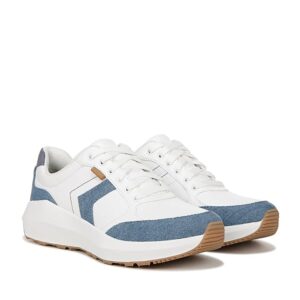 Dr. Scholl's Hannah Retro Lace Up Sneaker (White Blue Denim) Women's Shoes