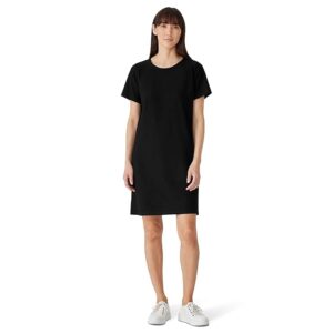 Eileen Fisher Jewel Neck Knee Length Dress (Black) Women's Dress