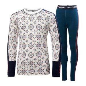 Helly Hansen Kids Graphic Lifa Merino Midweight (Big Kids) (Navy 1) Kid's Active Sets